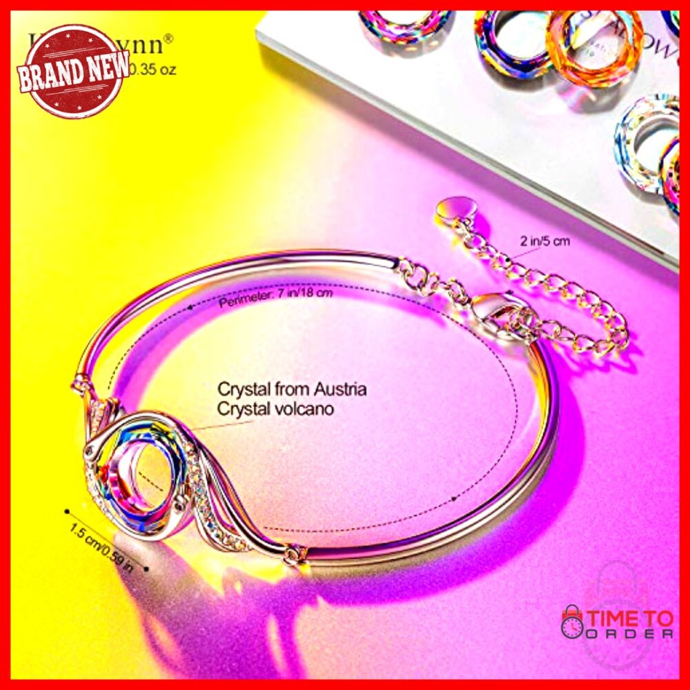 Adjustable Bangle Bracelet Sparkling Austrian Cry… - image 3